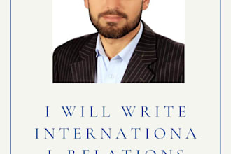 write international relations and current affairs articles