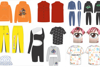 make 2d mockup designs for your clothing brand merchandise