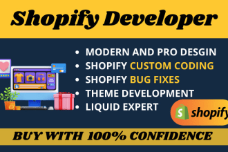 be your shopify developer, theme customization and shopify bugs fix expert