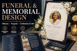 design funeral flyers obituary programs memorial and celebration of life
