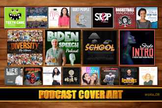 design a professional podcast cover art