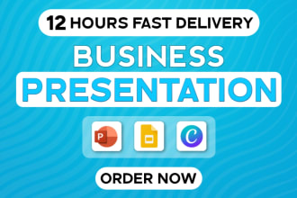 design powerpoint presentation, pitch deck, google slides, etc