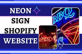 design highly profitable neon sign shopify store neon sign website