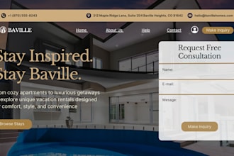 do short term rental website, property management website, vacation rental