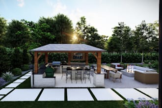 design outdoor kitchen ,summer kitchen and rendering images