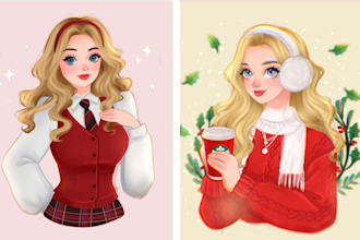 draw you cute disney portrait for streamer, bookwrite