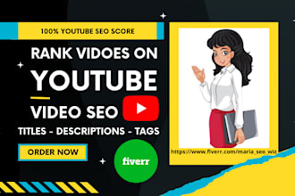 do youtube video SEO and write titles, descriptions and tags