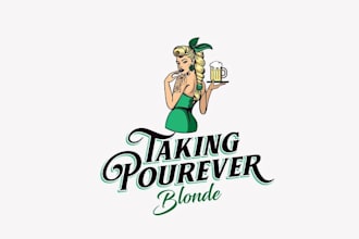 design taking  pourever beer logo