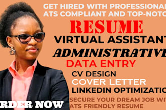 write ats resume for virtual assistant data entry web research blockchain web 3