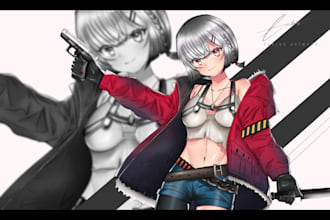 draw anime and manga for you, high quality