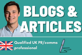 write original blog posts and articles as your content writer