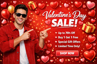 make black friday new year, season sale, christmas, or valentine day banner