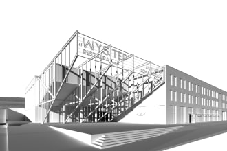model architecture and interior design in rhino