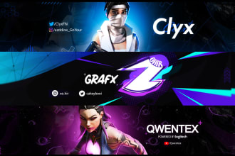 design youtube, twitch, discord or twitter banner or header