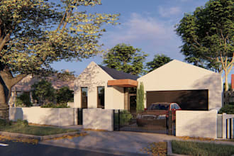 create 3d realistic render exterior or interior project