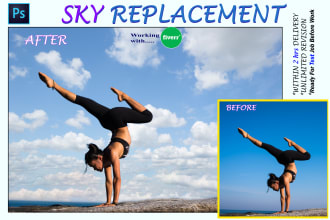 do image background sky replacement or change professionally