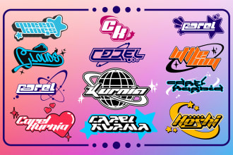 create y2k clothing logo type for your brand in 24 hours