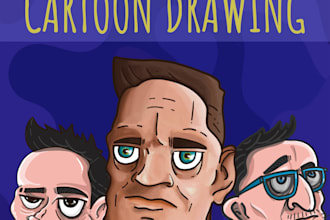draw vintage or cartoon illustration design or retro  portrait art in 1day