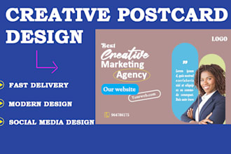 design modern print ready postcard within 12 hours