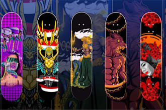 create amazing illustrations for your skateboard deck