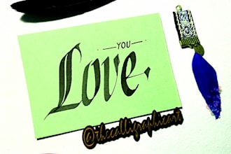 do hand made calligraphy of name tags and  company name