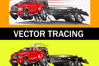 vector trace or redraw anything like logo, image, vehicles