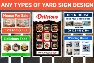 do lawn sign, signage, billboard, sign board and yard sign design