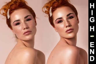 do high end retouch portrait, face beauty, and skin retouching