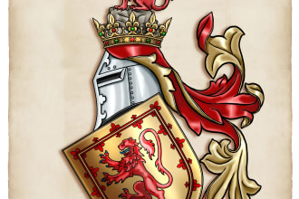 draw custom and original coat of arms, heraldic family crest
