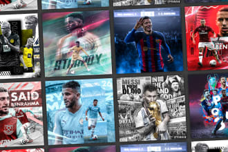 design any football, sports poster, kit swap, matchday flyer