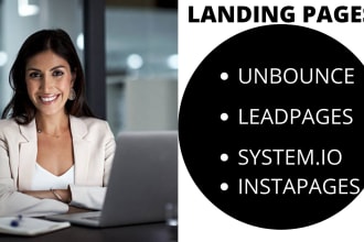 build landing page, sales funnel in unbounce, system io