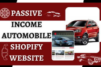 design passive income automobile shopify store automobile car part website