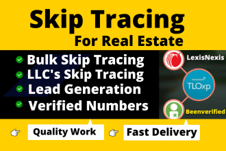 do real estate skip tracing, bulk skip tracing