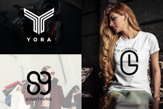 do monogram typography website logo design with branding kit