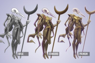 draw amazing character design and concept art
