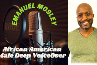 record a professional deep african american male voice over