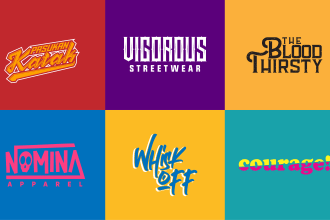 design font text typography custom logo urban street wear clothing brand