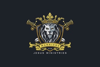 create jesus ministries church religious modern warrior logo