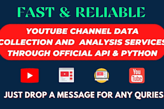 scrap youtube channel data with API and do web scraping