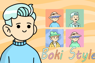 draw unique nft art collection in boki style