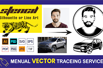stencil, silhouette or line art design