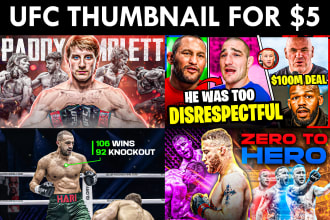 design youtube thumbnail for mma or ufc channel