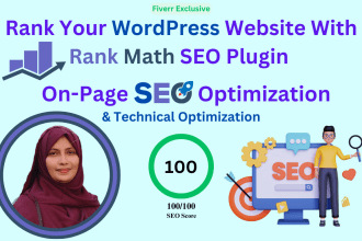 setup rank math SEO and score 90 plus in on page optimization