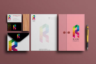 do modern logo with full business brand identity branding