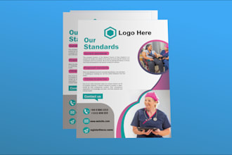 design double sided medical, food and other professional flyers