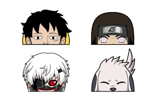 design cute anime peeker stickers for your shop