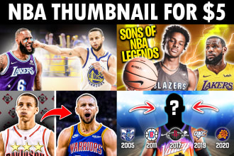 design youtube thumbnail for basketball or nba channel