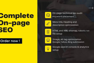 do onpage technical SEO optimization, for wordpress and custom, wix, shopify