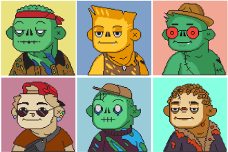 create simple pixel art nfts traits for nft art project