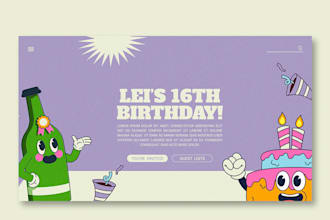 design a birthday party invitation poster
